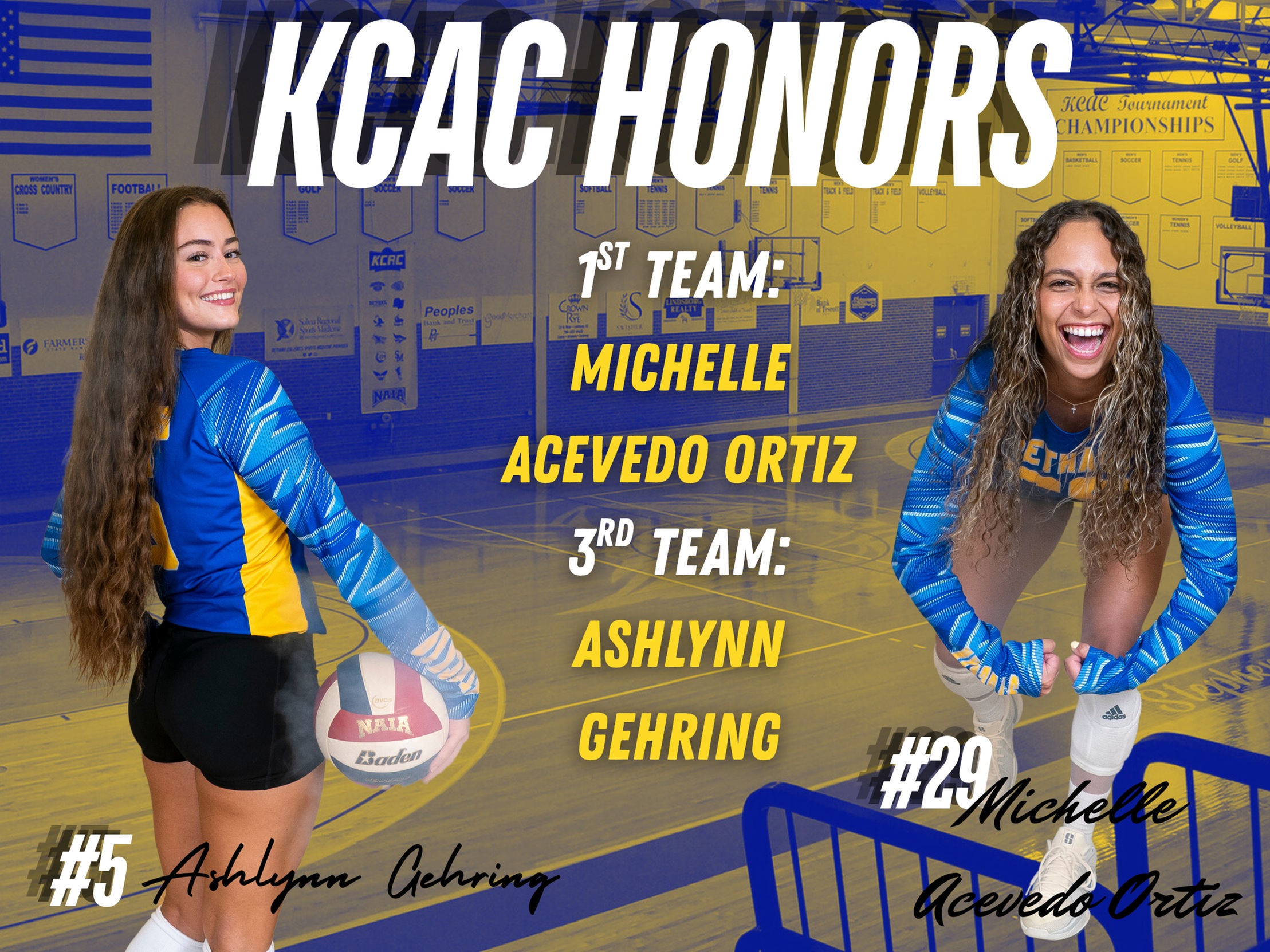ACEVEDO ORTIZ & GEHRING EARN ALL-KCAC HONORS AFTER RECORD-BREAKING SEASONS